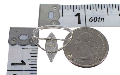 Southwest Multicolor Inlay Silver Ring Size 7-1/2 AX80698